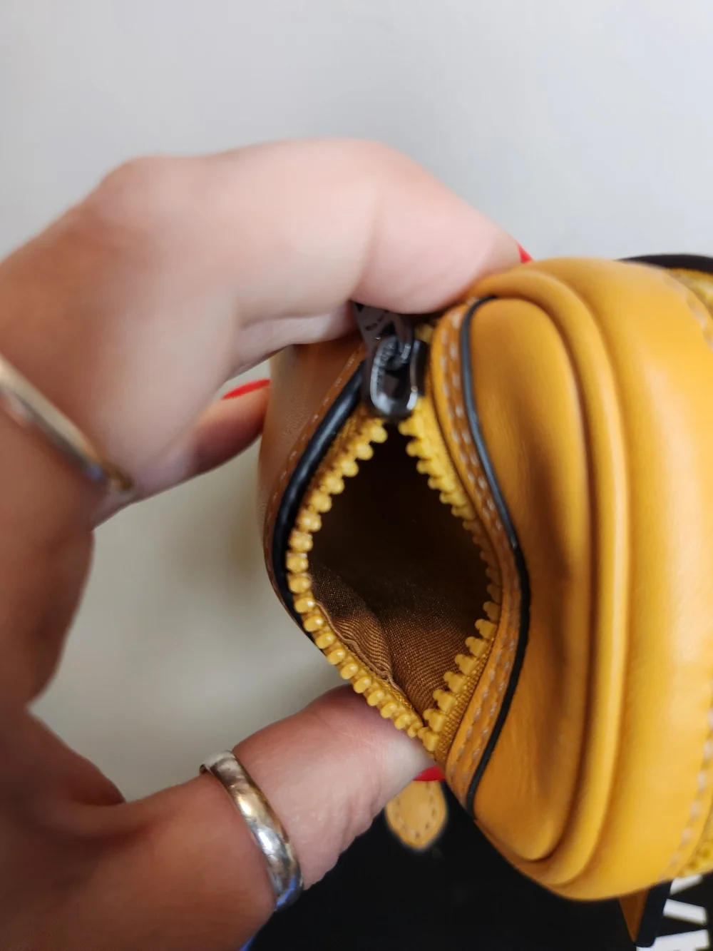 COACH Yellow Leather Zip Pocket Pouch